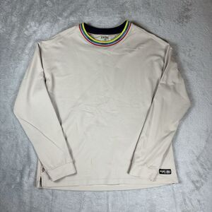 Rhone Retro Session Lightweight Large L Midlayer Athletic Top Tan Long Sleeve